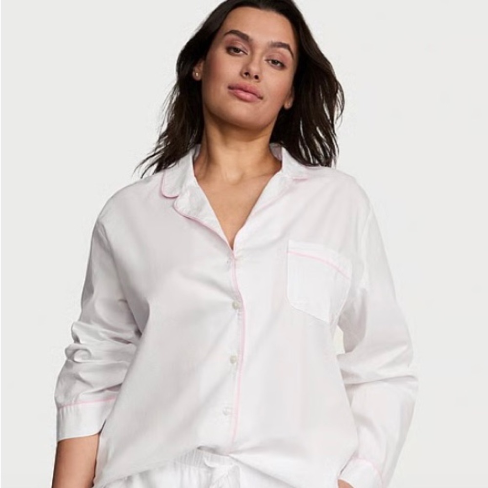 Victoria’s Secret Heritage White Pajama Set, XL, Long, NWT - Picture 2 of 3